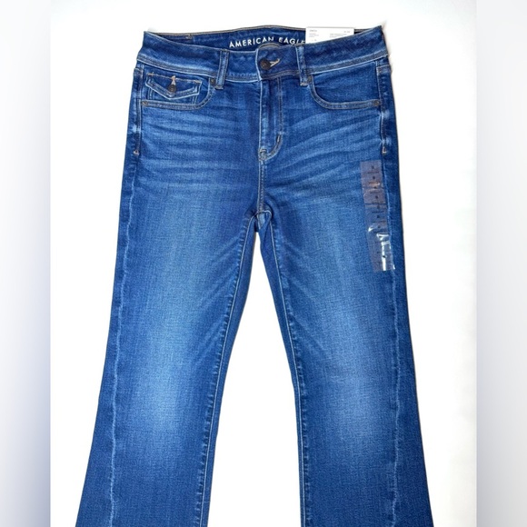 American Eagle Women’s Kick Boot Low Rise  Jeans Size- 8 Regular - Picture 2 of 11